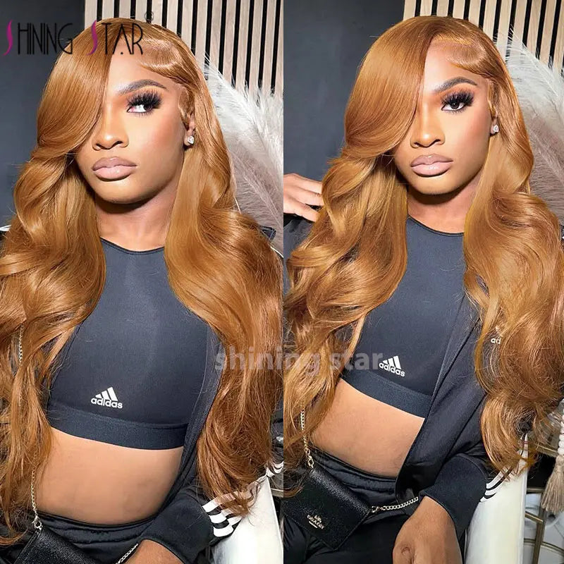 34 Inch Ginger Blonde 13X6 Lace Front Wig 13X4 Body Wave Human Hair Wigs Transparent Brazilian Human Hair Lace Frontal Wig Women
