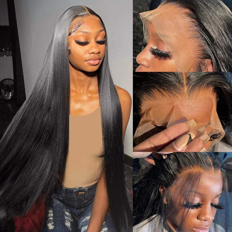 44 46 Inch Lace Front Wig Brazilian 360 13x4 Lace Frontal Wig For Black Women 13x6 Hd Straight Lace Front Human Hair Wigs