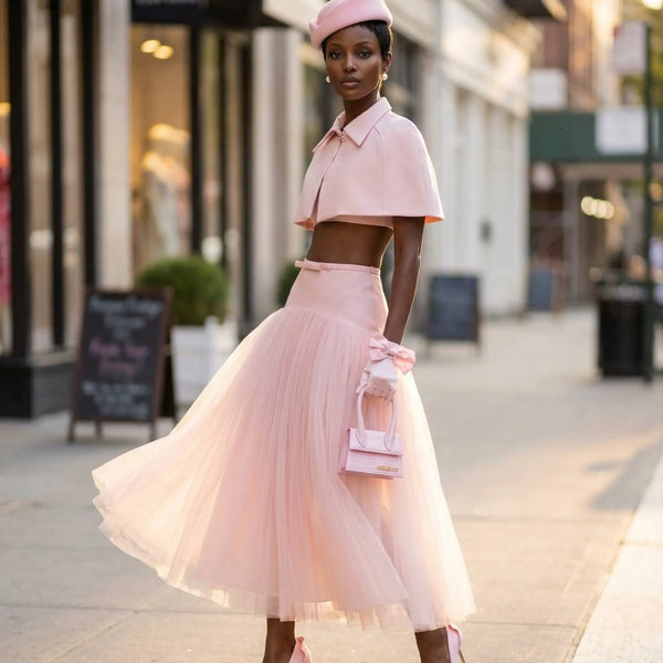 Hope & Strength Elegant Pink Two-piece Dress Set Women Summer Casual Vintage Tulle Skirt Dress Casual Summer Dress Women's  2026