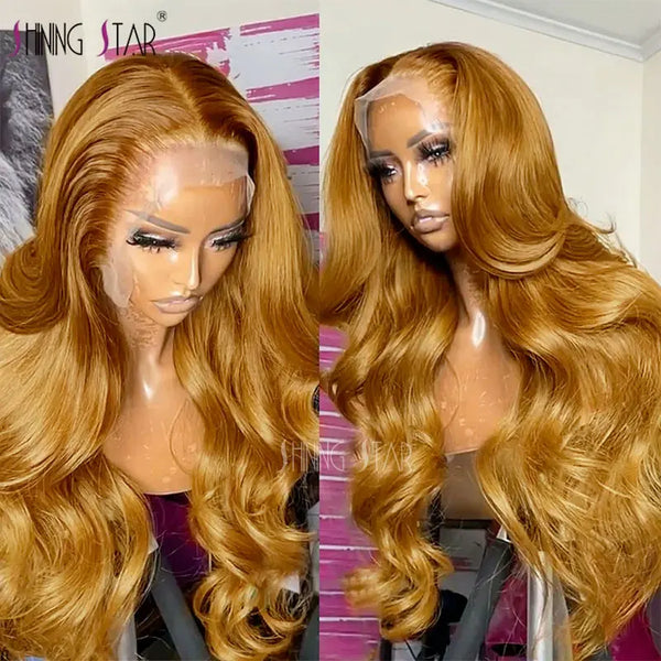 34 Inch Ginger Blonde 13X6 Lace Front Wig 13X4 Body Wave Human Hair Wigs Transparent Brazilian Human Hair Lace Frontal Wig Women