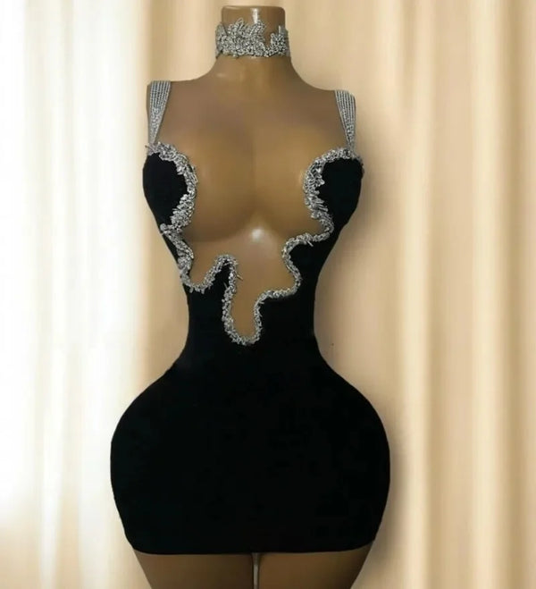 Sexy Short Prom Dresses For Black Girls Sheer Beaded African American Birthday Party Homecoming Cocktail Dresses Customized